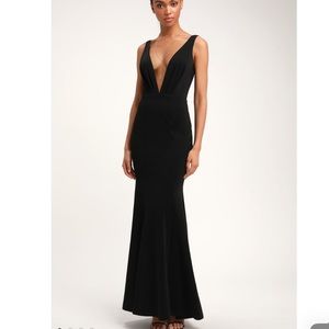 Lulus Adelina Black Sleeveless Mermaid Maxi Dress